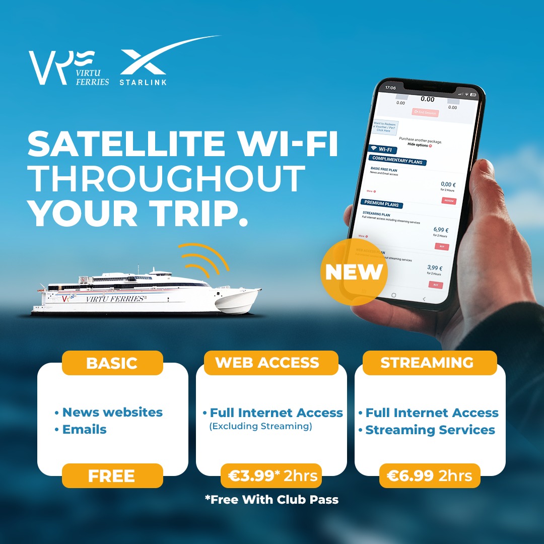 Virtu Ferries - Starlink Satellite Wifi Service